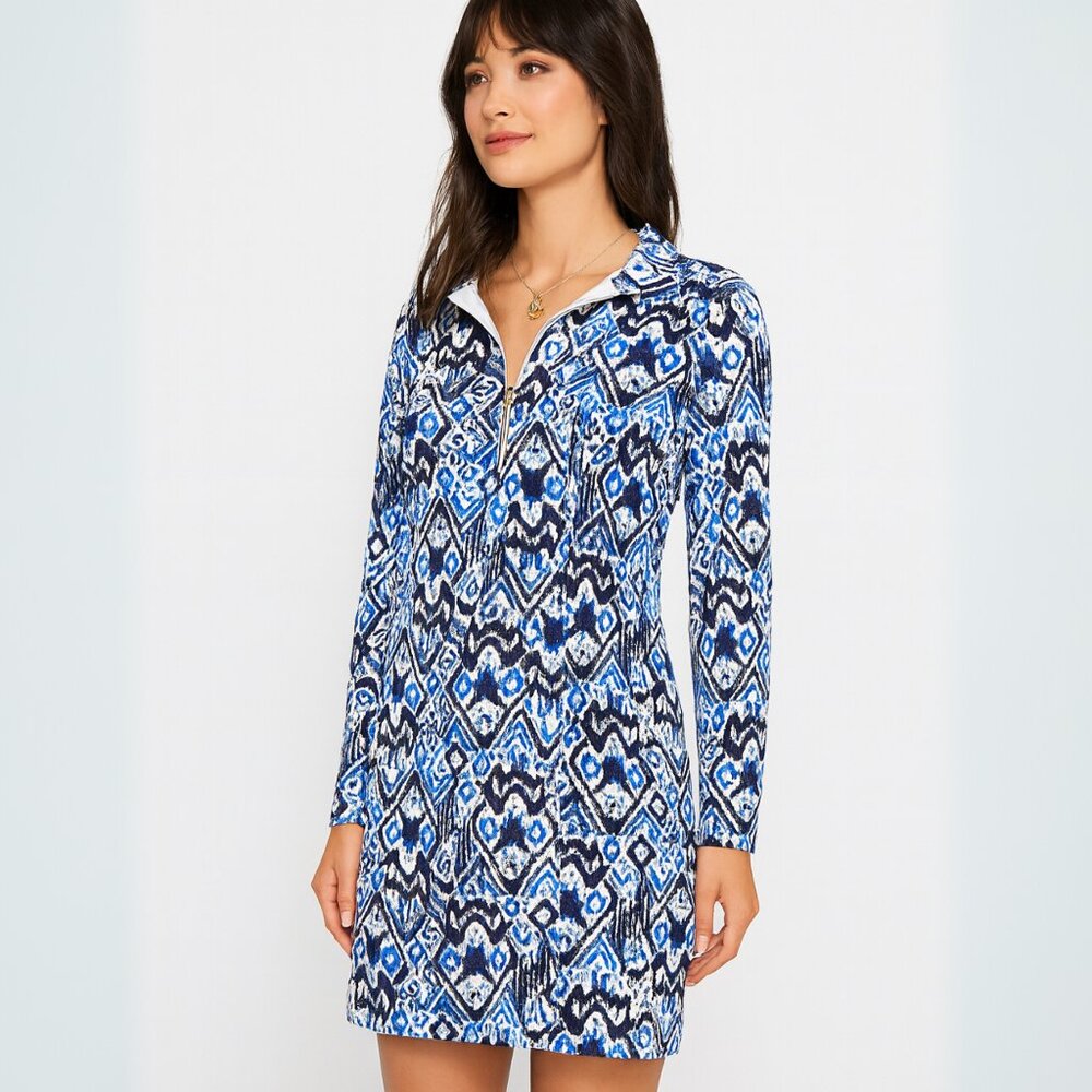 LILLY PULITZER UPF 50+ Skipper‎ Dress Beckon Blue Oh My Cod SZ XS